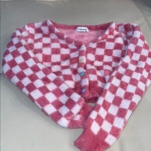 Birdies Pink and White Checkered Sweater